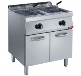 2x15 literes Diamond álló, gázüzemű olajsütő leeresztőcsappal